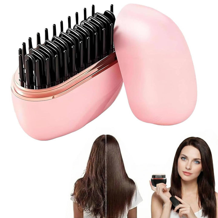 Portable Mini Wireless Hair Straightener Comb, Straightening Brush for Quick Touch Ups