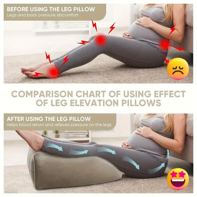 Inflatable Leg Elevation Pillow for Circulation, Soft Wedge Cushion for Swelling Relief