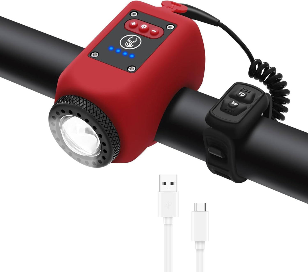 Bike Horn, Bicycle Horn with Large Range Floodlight, IPX5 Waterproof