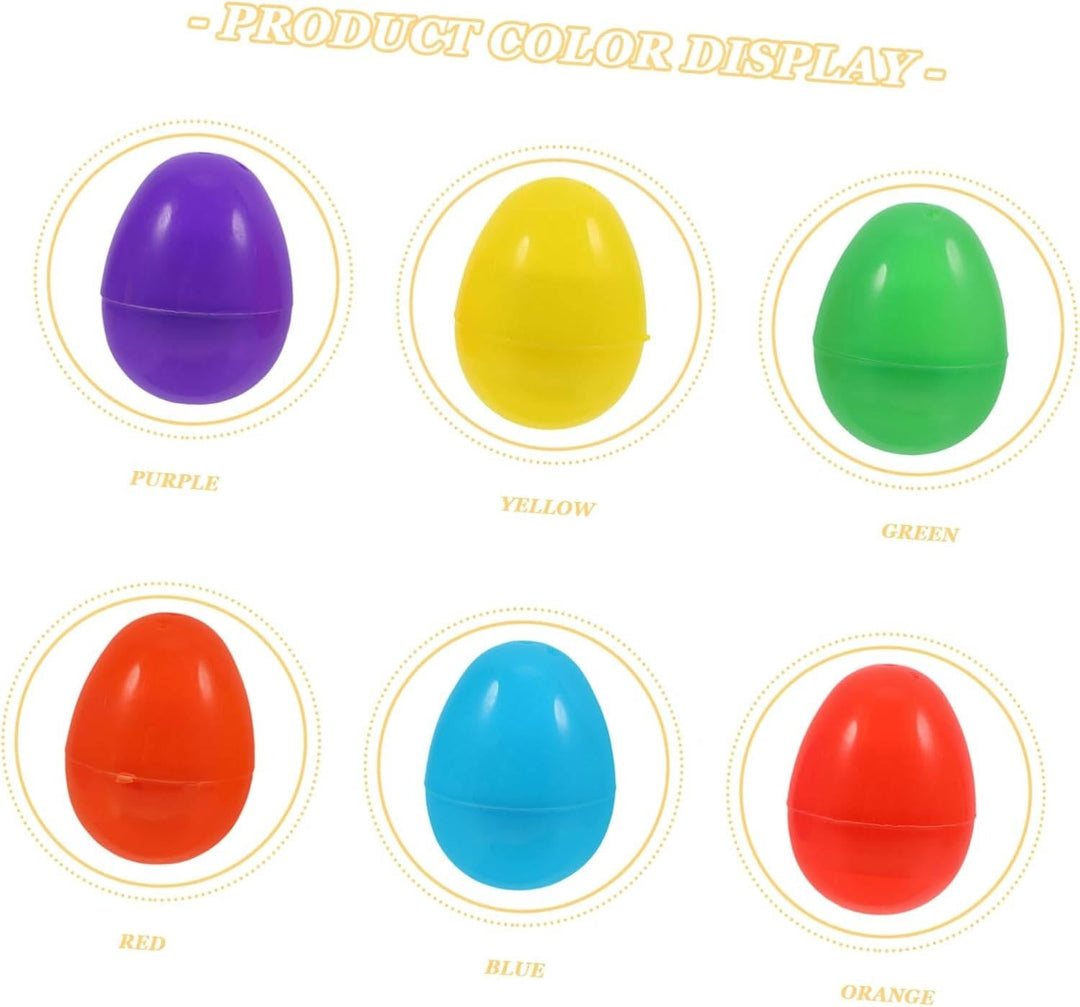 Clear Fillable Plastic Easter Eggs for Crafts and Decorating, Transparent DIY Easter Egg Ornaments for Easter Basket Fillers
