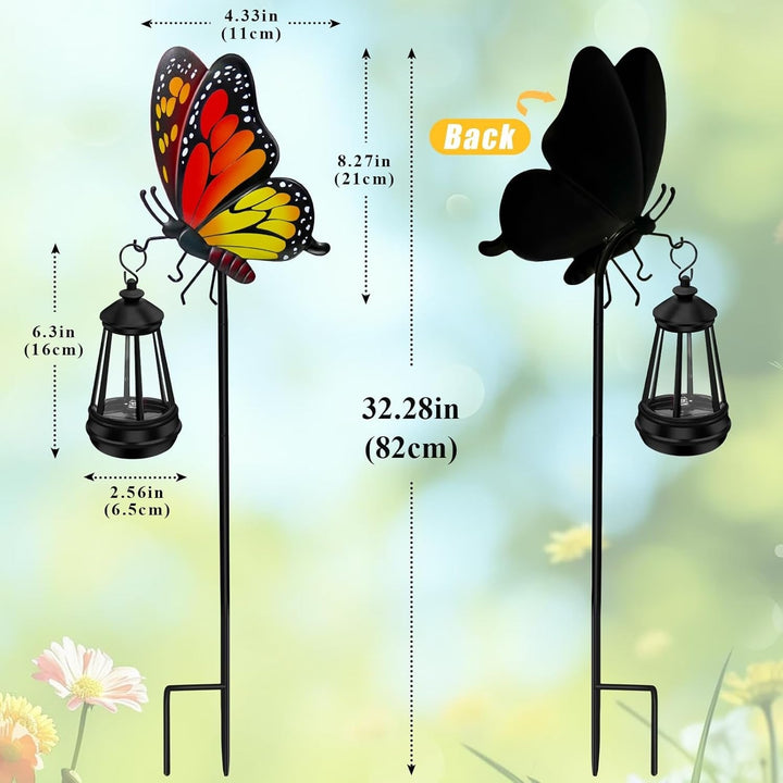 Solar Butterfly Garden Stakes, Waterproof Outdoor Garden Decor Lights for Yard, Patio, Porch and Lawn