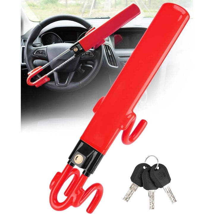 Anti Theft Device for Car, Steering Wheel Car Lock with 3 Keys