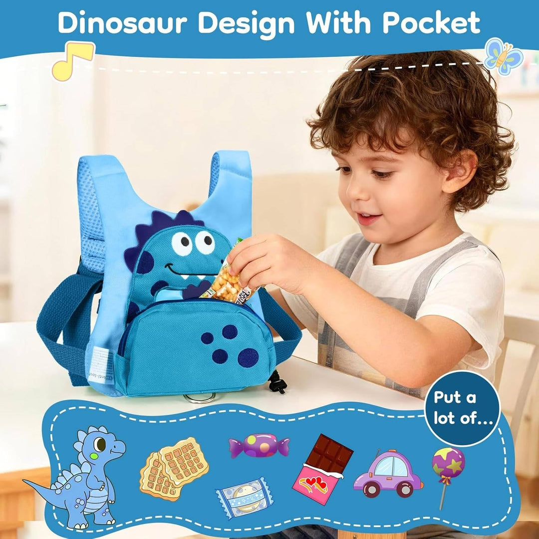 3 In 1 Toddler Harness Leash, Dinosaur Kids Safety Harness with 8.2ft Anti Lost Wrist Link and Key Lock