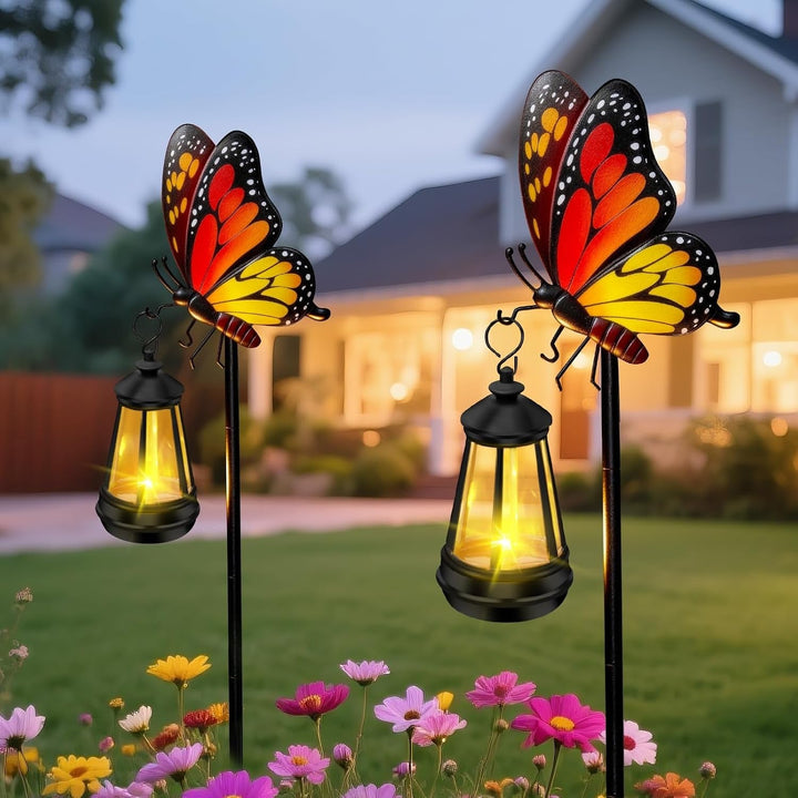 Solar Butterfly Garden Stakes, Waterproof Outdoor Garden Decor Lights for Yard, Patio, Porch and Lawn