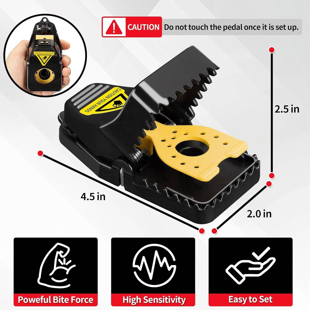 Upgraded Snap Mouse Trap (4 Pack), Powerful Rat Deterrent with High Sensitivity Trigger, Safe No Touch Disposal for Home and Kitchen
