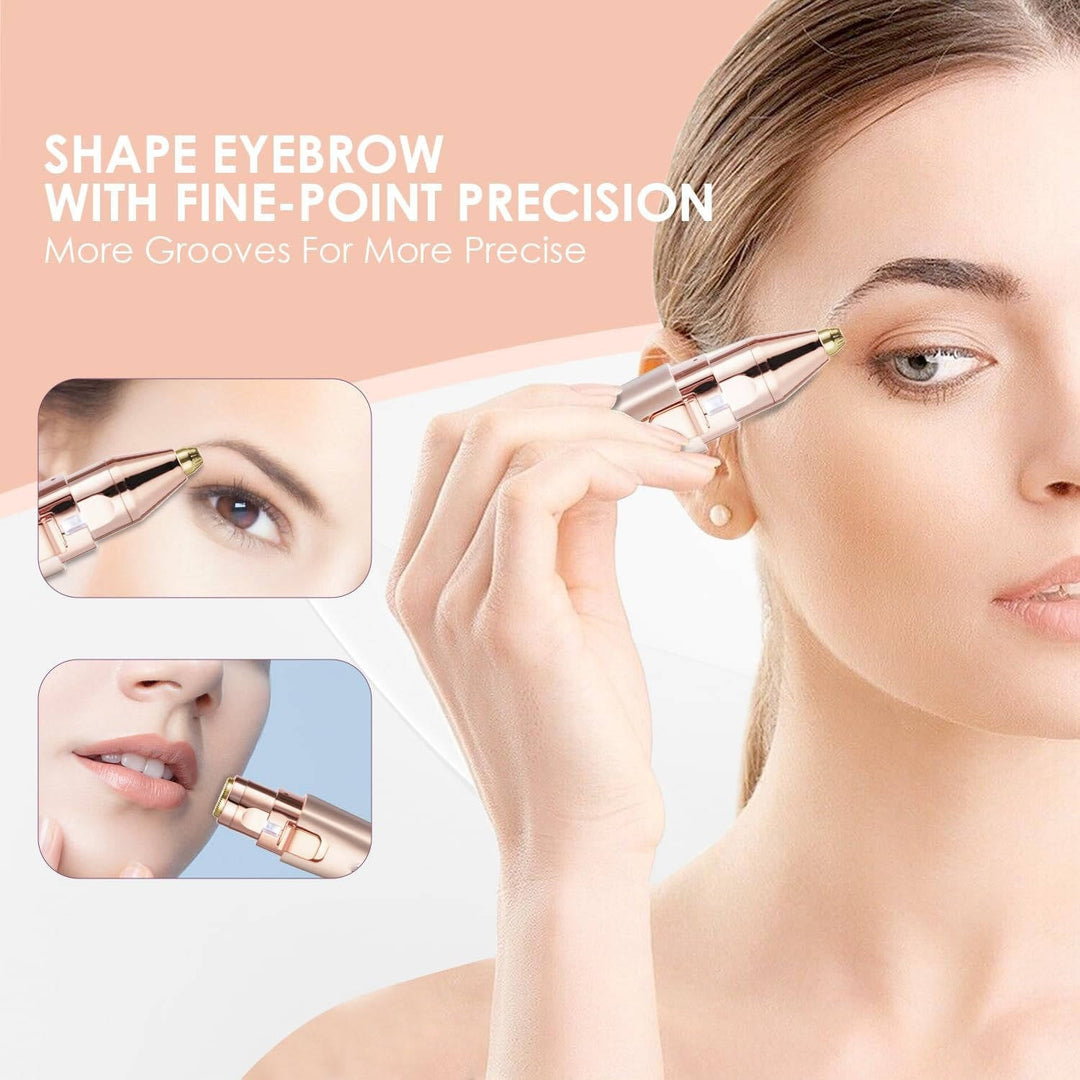 Womens Painless Facial Hair Remover and Eyebrow Shaver, Epilator for Face with Built in LED Light
