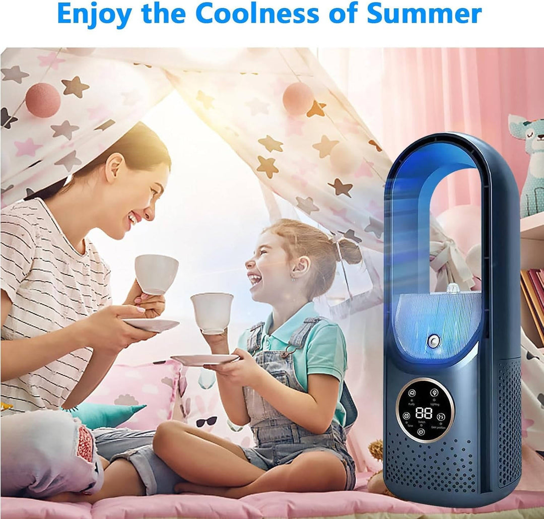 Portable AC Air Conditioner Cooler Fan with Humidifier and Purifier, DC Brushless Motor, Smart Timer