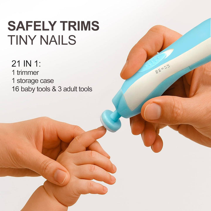 21 in 1 Baby Nail Trimmer for Newborns and Toddlers, Safe Electric Baby Nail File Kit