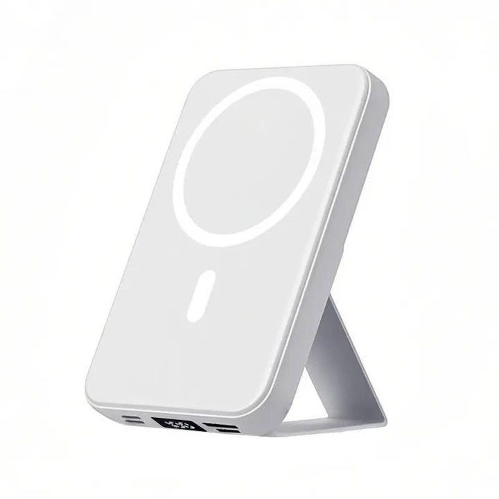 Magnetic Power Bank 10000mAh, Wireless Portable Charger with USB C Cable, LED Display and Foldable Stand for iPhone 17/16/15/14/13/12 Series