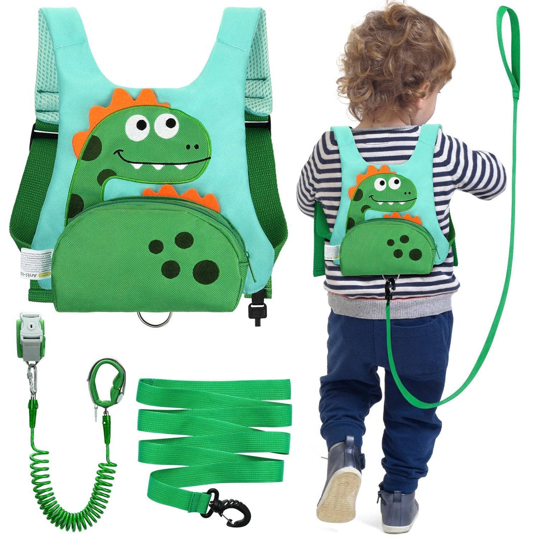 3 In 1 Toddler Harness Leash, Dinosaur Kids Safety Harness with 8.2ft Anti Lost Wrist Link and Key Lock