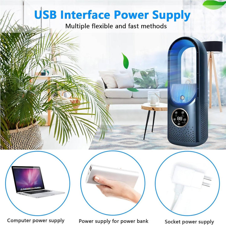 Portable AC Air Conditioner Cooler Fan with Humidifier and Purifier, DC Brushless Motor, Smart Timer