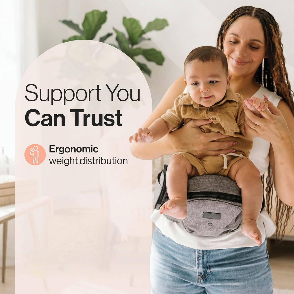 Hip Seat Baby Carrier, Lightweight Toddler Carrier with Storage for Babies Up to 45 lbs