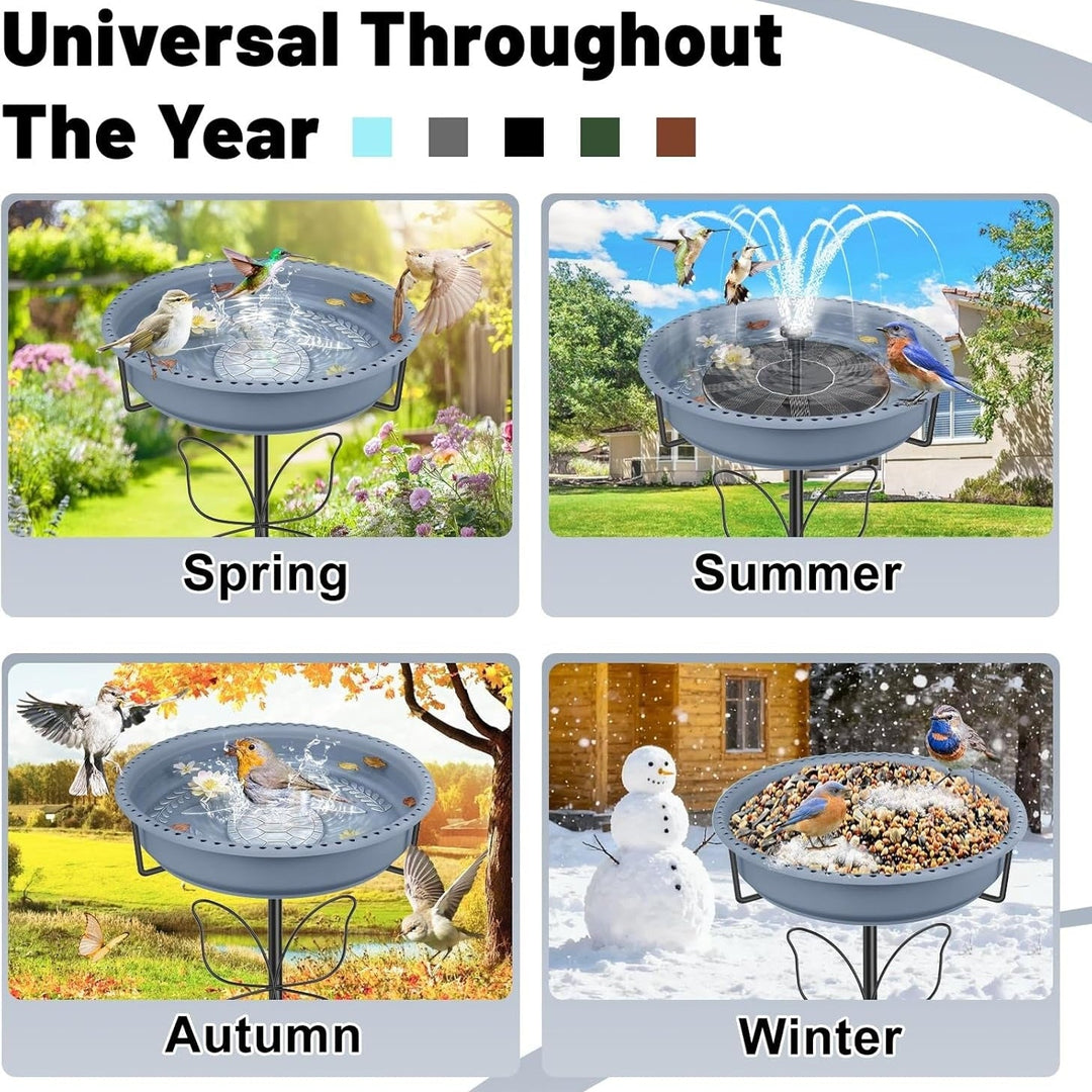 Outdoor Bird Bath and Bird Feeder, Freestanding Garden Birdbath with Removable Bowl