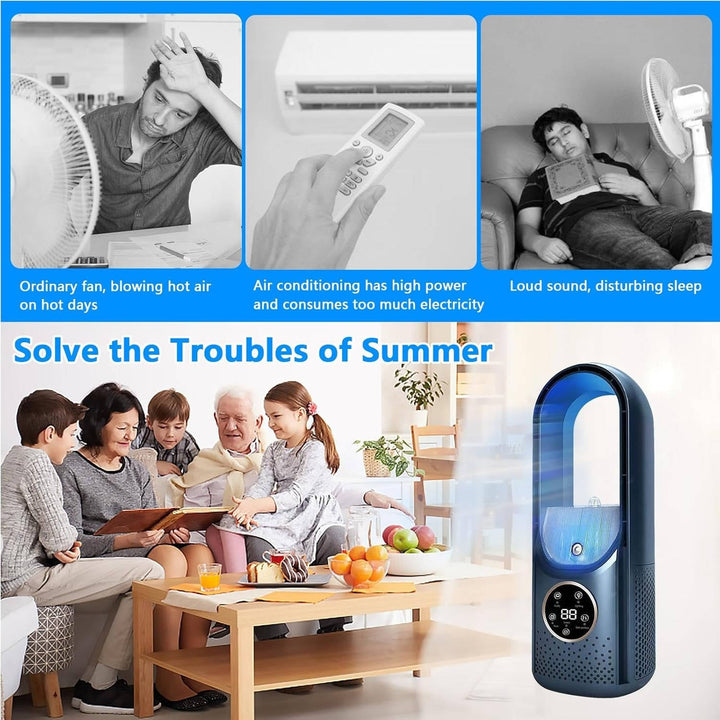 Portable AC Air Conditioner Cooler Fan with Humidifier and Purifier, DC Brushless Motor, Smart Timer