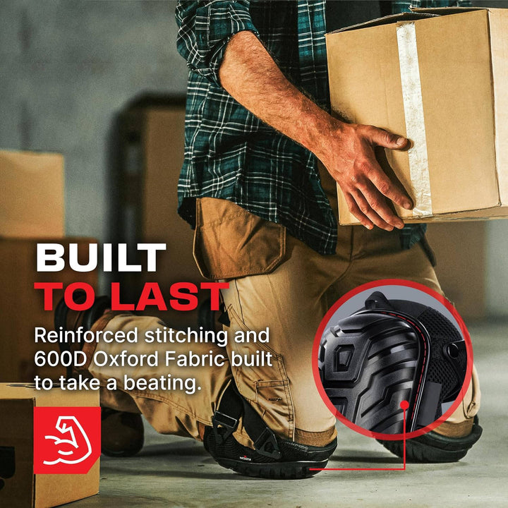 Professional Gel Knee Pads for Work, Heavy Duty Knee Pads with Soft Foam, Gel Cushion, Adjustable Straps for Construction