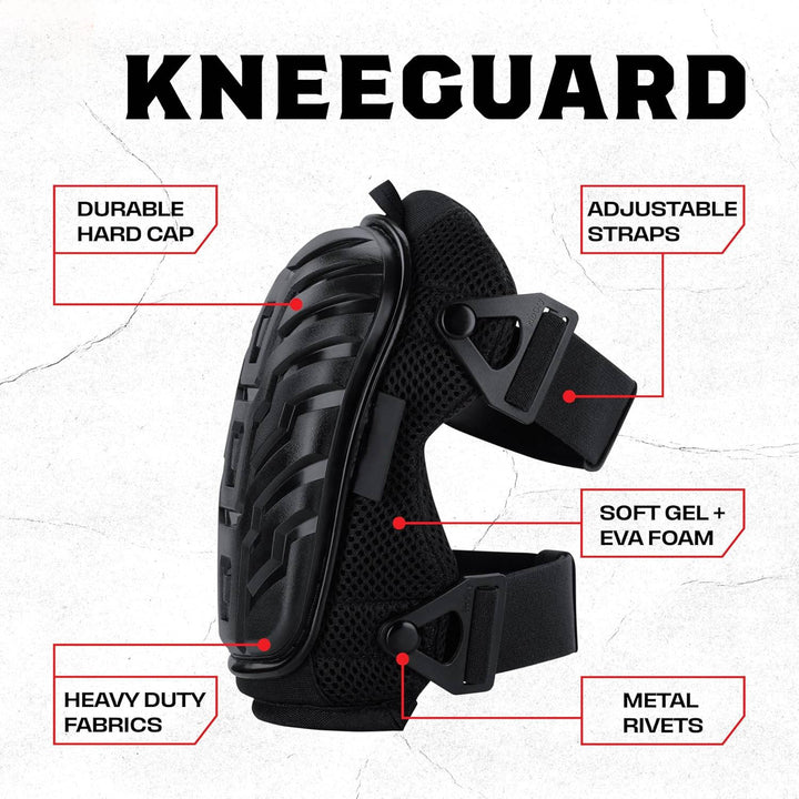 Professional Gel Knee Pads for Work, Heavy Duty Knee Pads with Soft Foam, Gel Cushion, Adjustable Straps for Construction