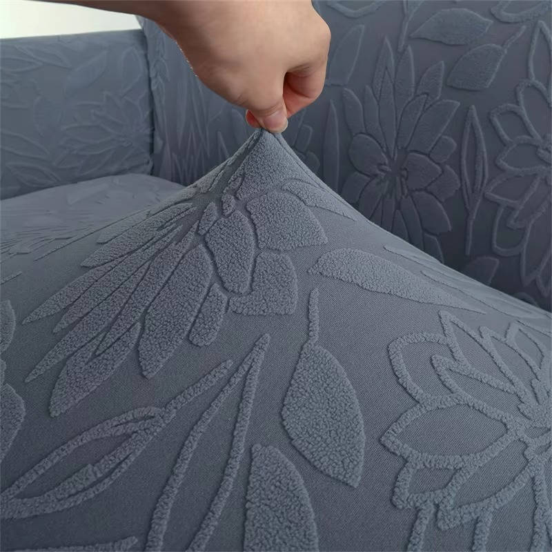 Sunflower Elastic Sofa Cover, Jacquard Couch Protector with Skirt Edge, Dustproof