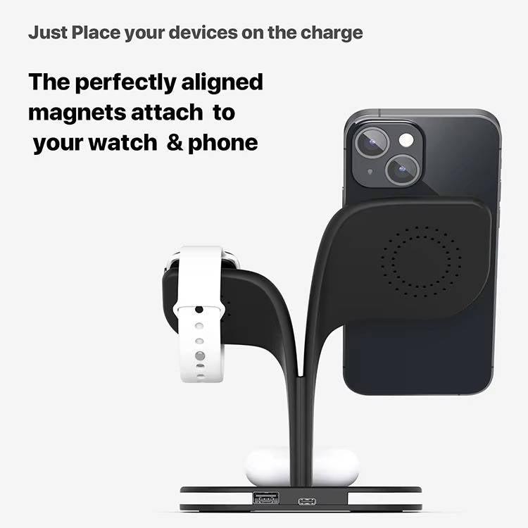 Wireless Multiple Device Charging Station for Apple Watch, iPhone and AirPod, MagSafe