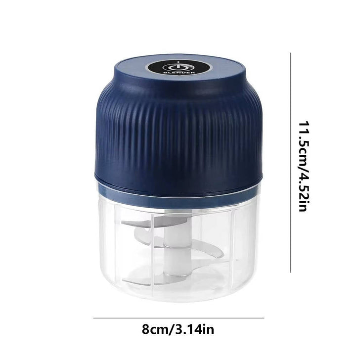 Electric Garlic Chopper, 300ML Portable Food Processor with 4 Sharp Blades, Cordless Vegetable Onion Meat Grinder
