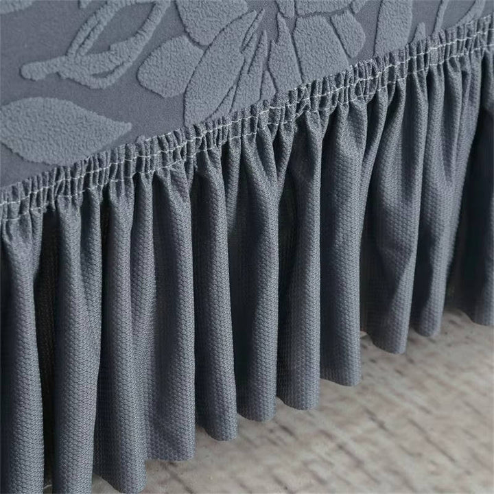 Sunflower Elastic Sofa Cover, Jacquard Couch Protector with Skirt Edge, Dustproof