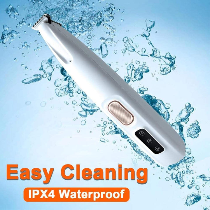 Stress Free LED Pet Paw Trimmer, Whisper Quiet Waterproof Cat and Dog Clipper for Sensitive Areas, Precision Grooming Kit with USB Charging