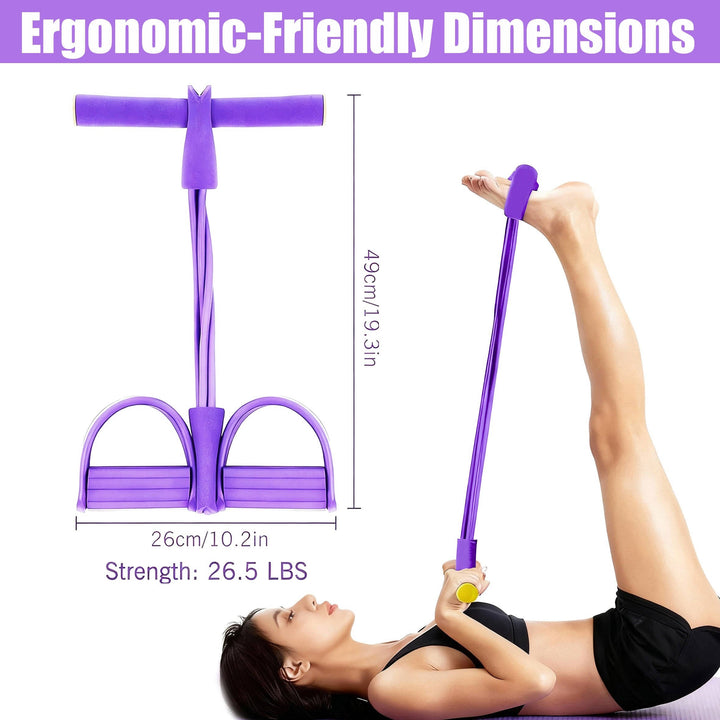 Adjustable Pedal Resistance Band, Pull Rope Exercise Equipment, Detachable Handles, Home Gym