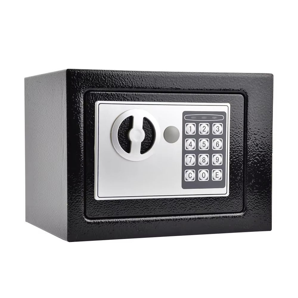 Fireproof Home Security Safe Box with Digital Keypad, Small Money Safe with Internal Sensor Light, Emergency Keys and Fireproof Bag