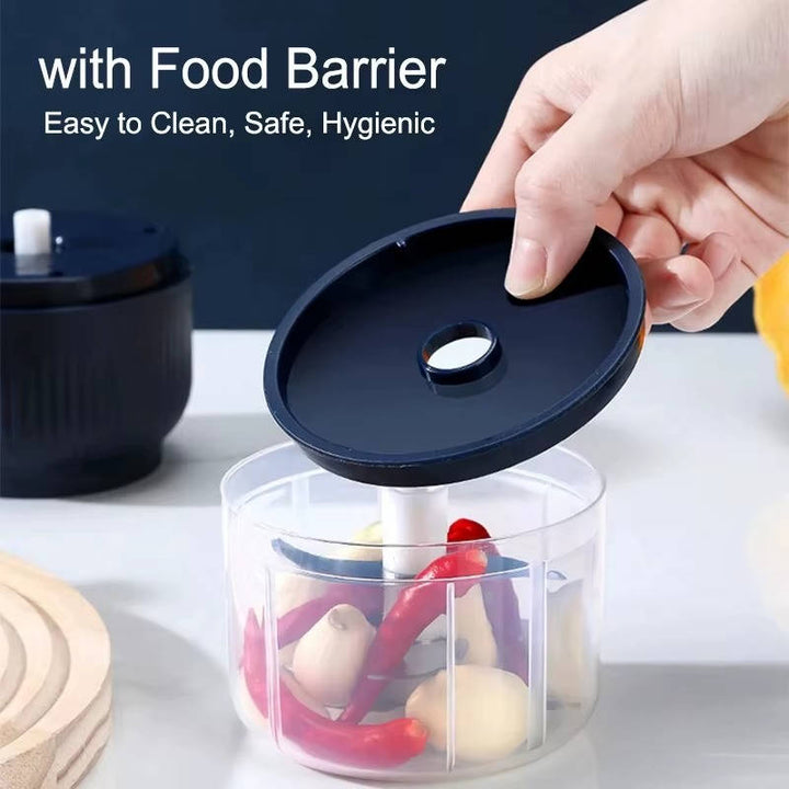 Electric Garlic Chopper, 300ML Portable Food Processor with 4 Sharp Blades, Cordless Vegetable Onion Meat Grinder
