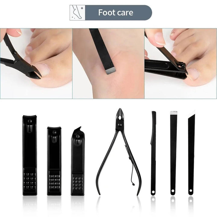 Complete 24 Piece Professional Nail Clipper Kit, Stainless Steel Manicure and Pedicure Tool Set with Travel Wallet