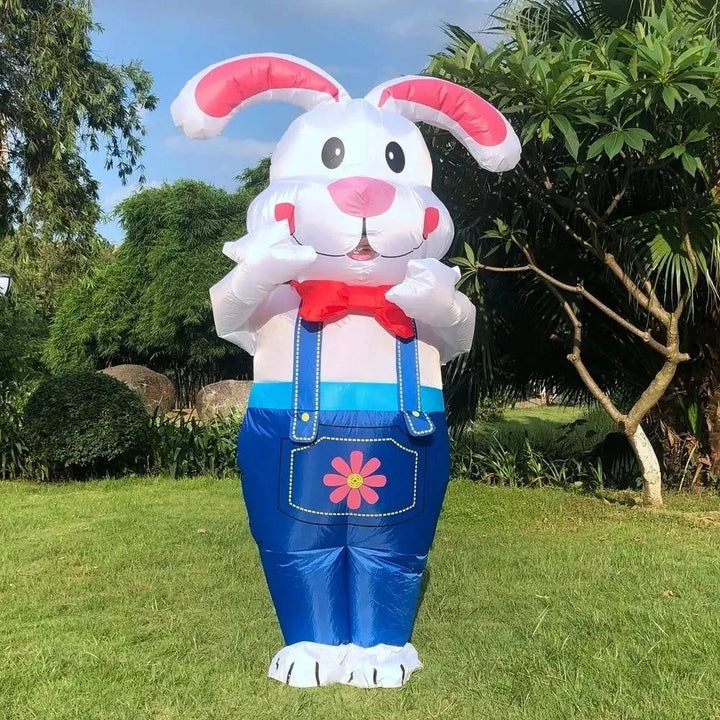 6FT Inflatable Bunny Costume with LED Lights for Parties and Outdoor Events