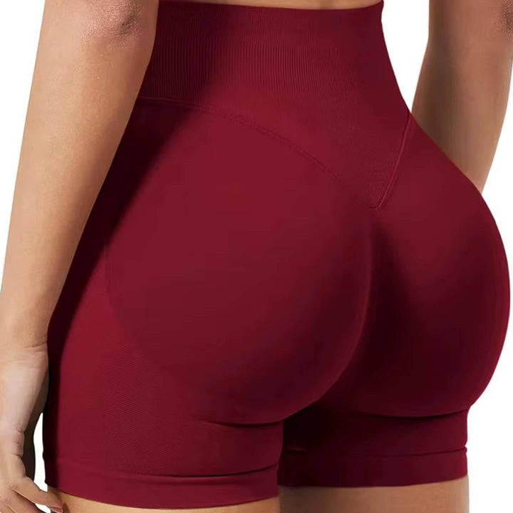 High Waist Seamless Lifting Shorts, Tummy Control Side Ribbed Activewear, Squat Proof Butt Lift Workout Biker Shorts