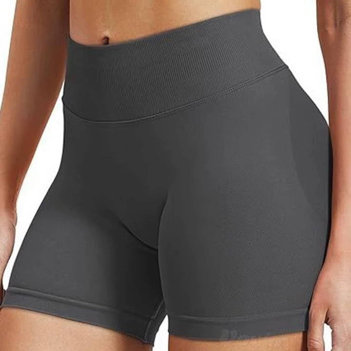 High Waist Seamless Lifting Shorts, Tummy Control Side Ribbed Activewear, Squat Proof Butt Lift Workout Biker Shorts