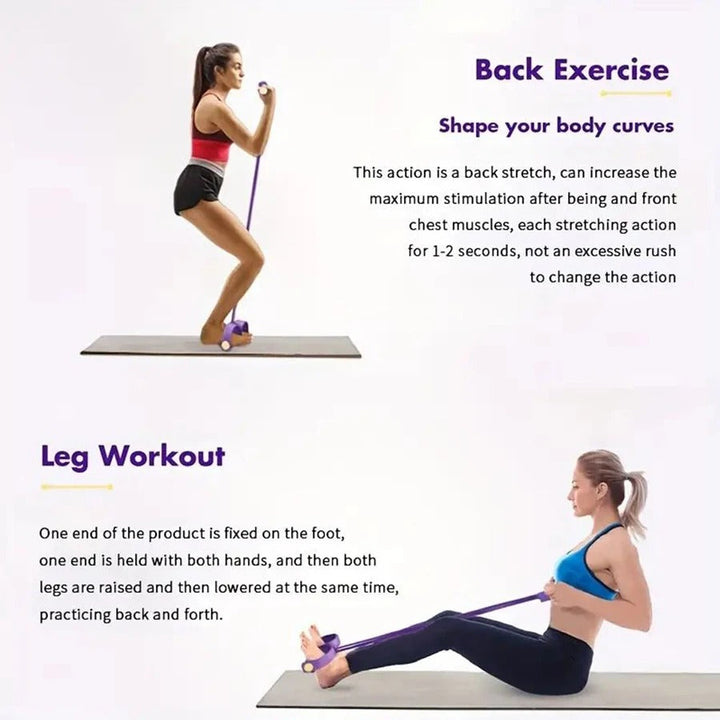 Adjustable Pedal Resistance Band, Pull Rope Exercise Equipment, Detachable Handles, Home Gym