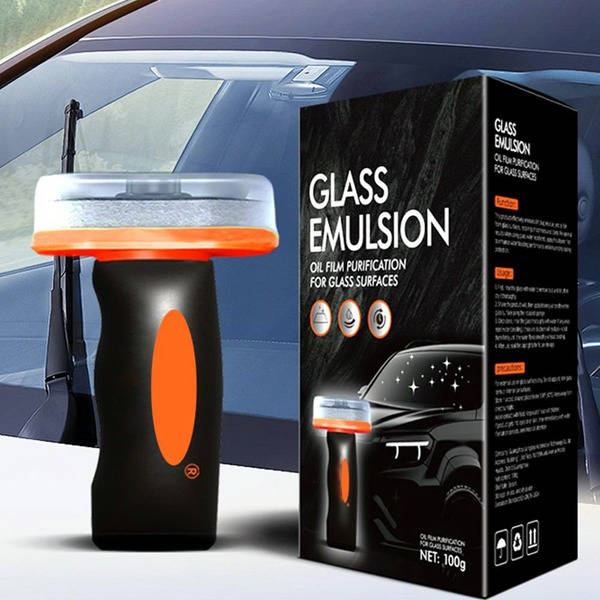 Handheld Glass Emulsion Oil Film Remover for Car Windshield and Rearview Mirror, Auto Glass Cleaner for Front Side