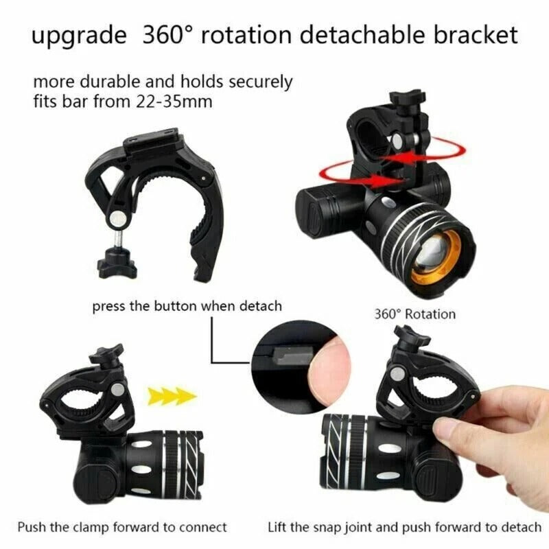 Brightest Bicycle Headlight, USB Rechargeable LED Bike Light with High Brightness for Road and Mountain Cycling