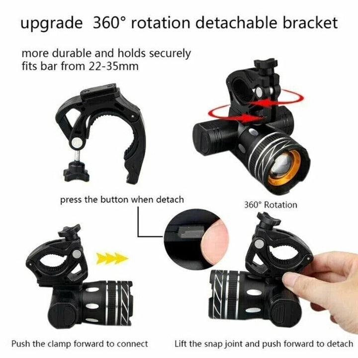 Brightest Bicycle Headlight, USB Rechargeable LED Bike Light with High Brightness for Road and Mountain Cycling