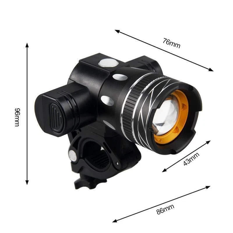 Brightest Bicycle Headlight, USB Rechargeable LED Bike Light with High Brightness for Road and Mountain Cycling