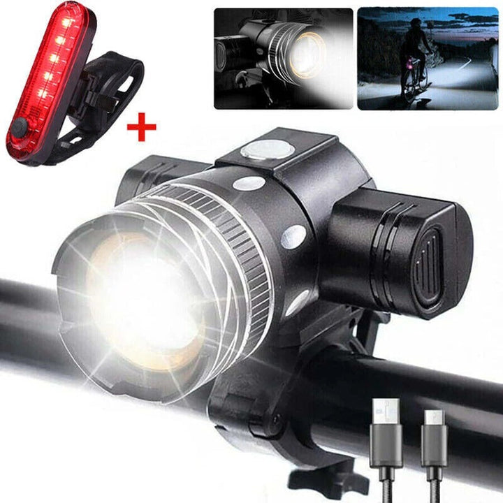 Brightest Bicycle Headlight, USB Rechargeable LED Bike Light with High Brightness for Road and Mountain Cycling