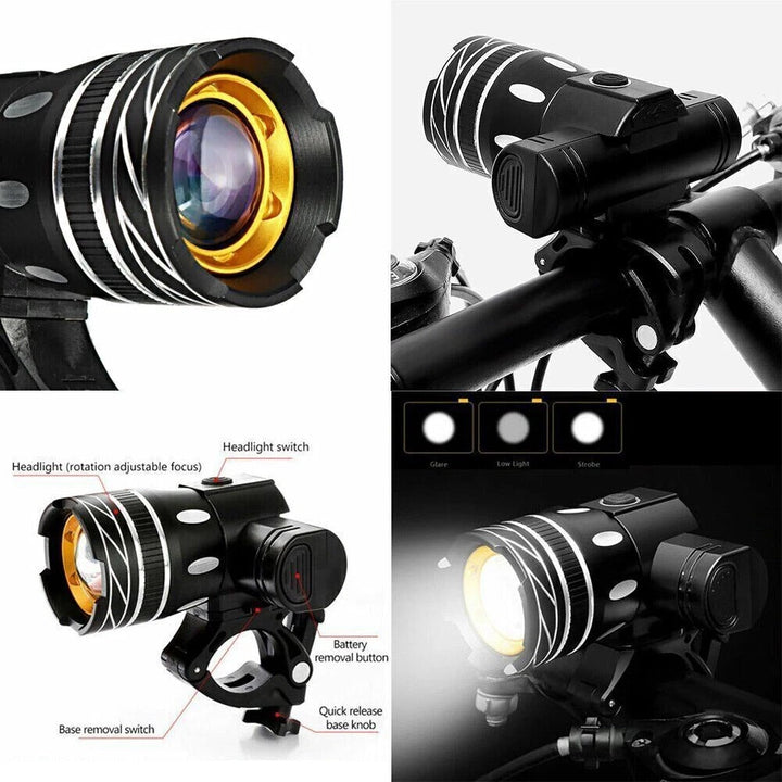 Brightest Bicycle Headlight, USB Rechargeable LED Bike Light with High Brightness for Road and Mountain Cycling