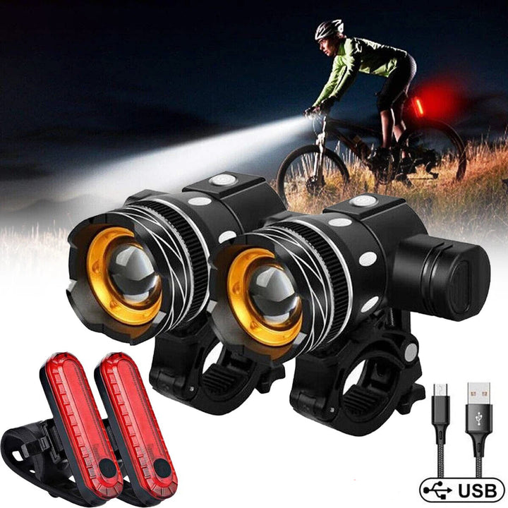 Brightest Bicycle Headlight, USB Rechargeable LED Bike Light with High Brightness for Road and Mountain Cycling