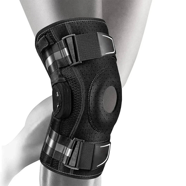 Professional Sports Knee Brace, Compression Sleeve with Side Stabilizers, Support for Running and Basketball
