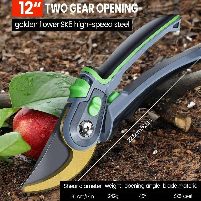 Professional Pruning Shears for Gardening, Cuts 4X Easier with Ultra Sharp SK5 Steel Blade