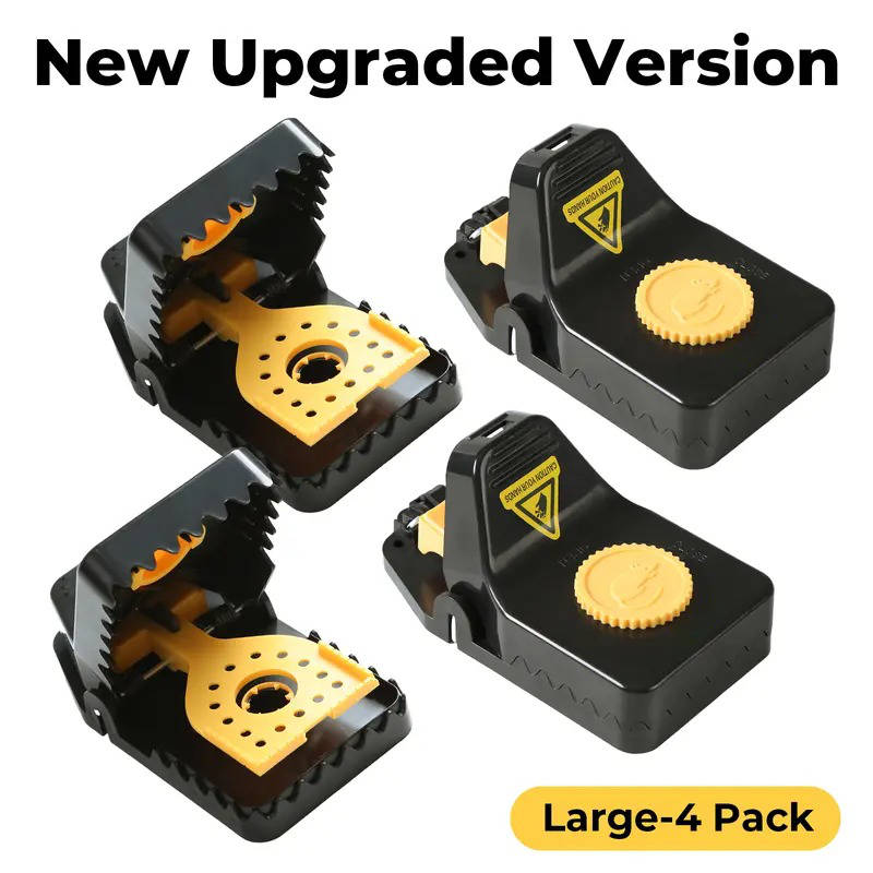 Upgraded Snap Mouse Trap (4 Pack), Powerful Rat Deterrent with High Sensitivity Trigger, Safe No Touch Disposal for Home and Kitchen