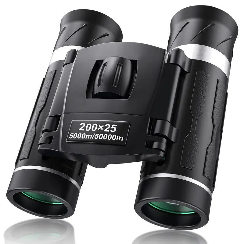 Compact 200x25 Binoculars, High Powered Mini Pocket Binoculars with Waterproof FMC Coating for Bird Watching and Travel