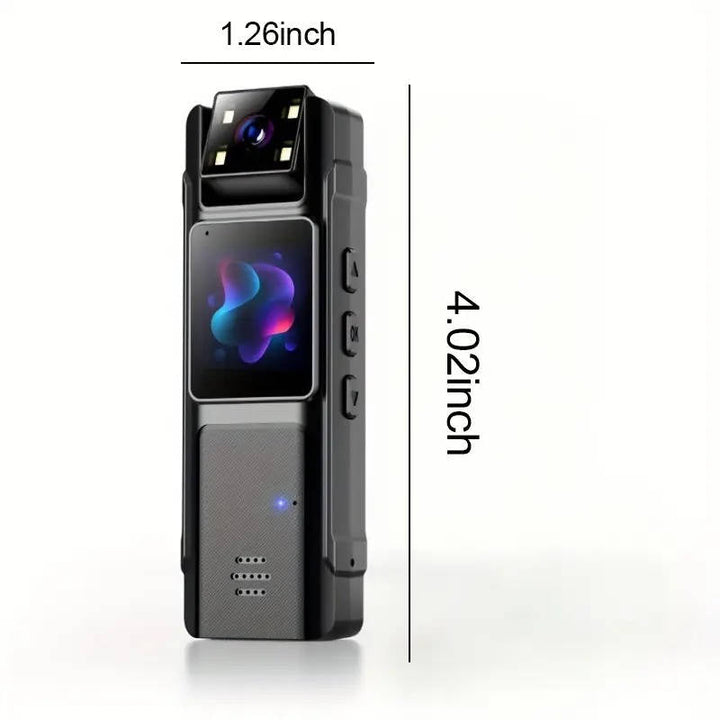 Compact 1080P HD Body Camera with 180° Rotatable Lens, Portable Wearable Video Recorder with Night Vision, Motion Detection and Wide Angle Recording