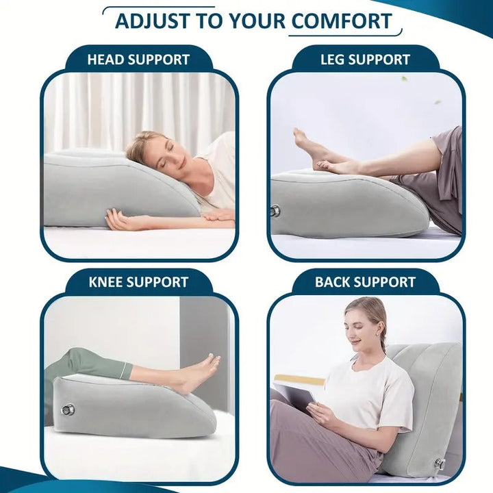 Inflatable Leg Elevation Pillow for Circulation, Soft Wedge Cushion for Swelling Relief