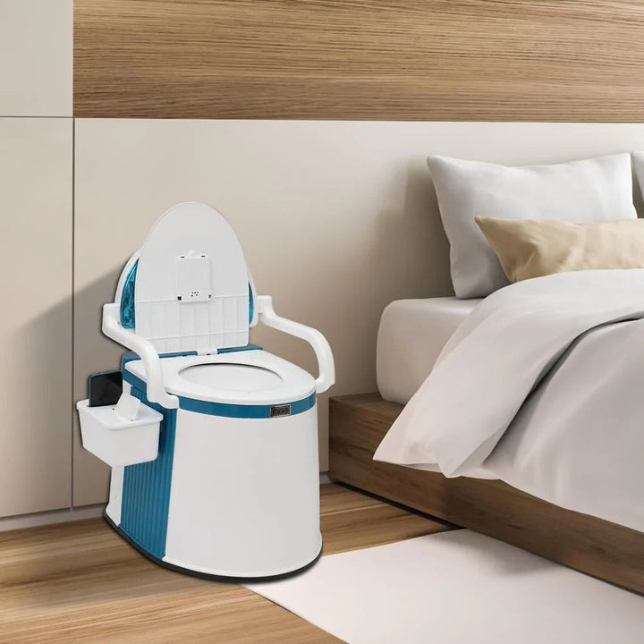 Portable Commode Chair for Indoor and Outdoor Use, Foldable Travel Toilet