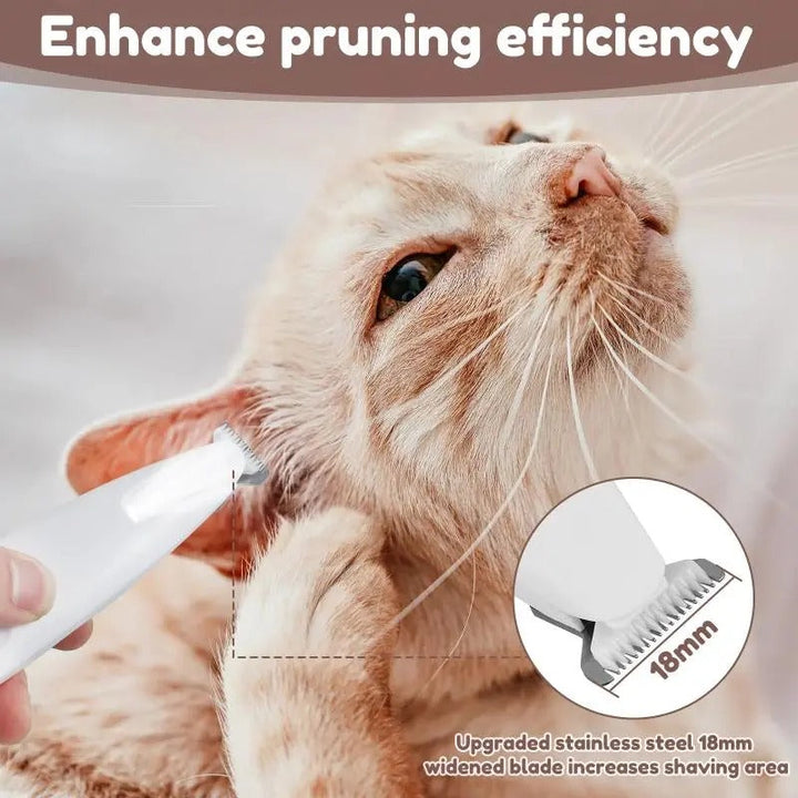 Stress Free LED Pet Paw Trimmer, Whisper Quiet Waterproof Cat and Dog Clipper for Sensitive Areas, Precision Grooming Kit with USB Charging