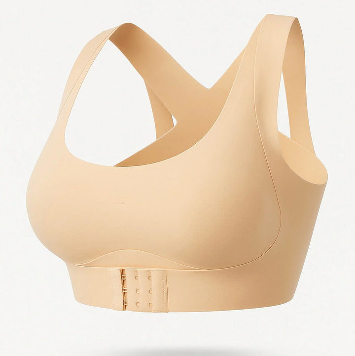 Womens Postural Correction Wireless Sports Bra, Full Coverage Breathable Yoga Bra with Non Removable Cups