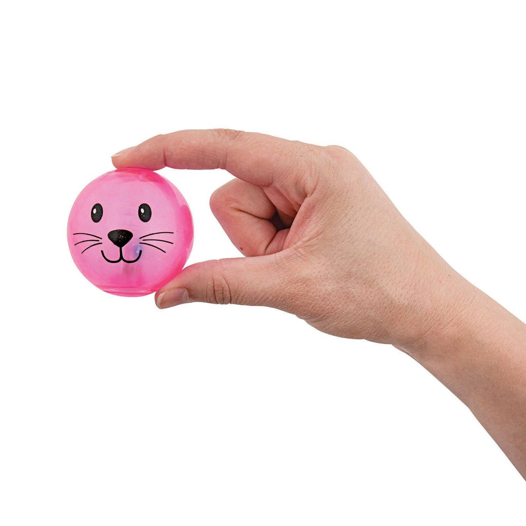Light Up Bunny Bouncy Balls 12 Pc, LED Flashing Party Favor Toys for Kids